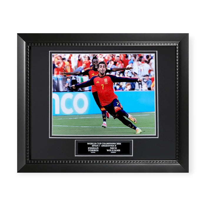 Nico Williams & Ferran Torres Spain World Cup Unsigned Photo Framed To 11x14