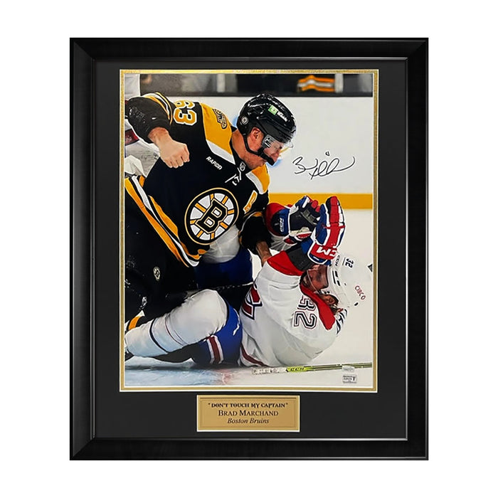 Brad Marchand Boston Bruins Autographed 16x20 Photo Framed to 23x27 NEP