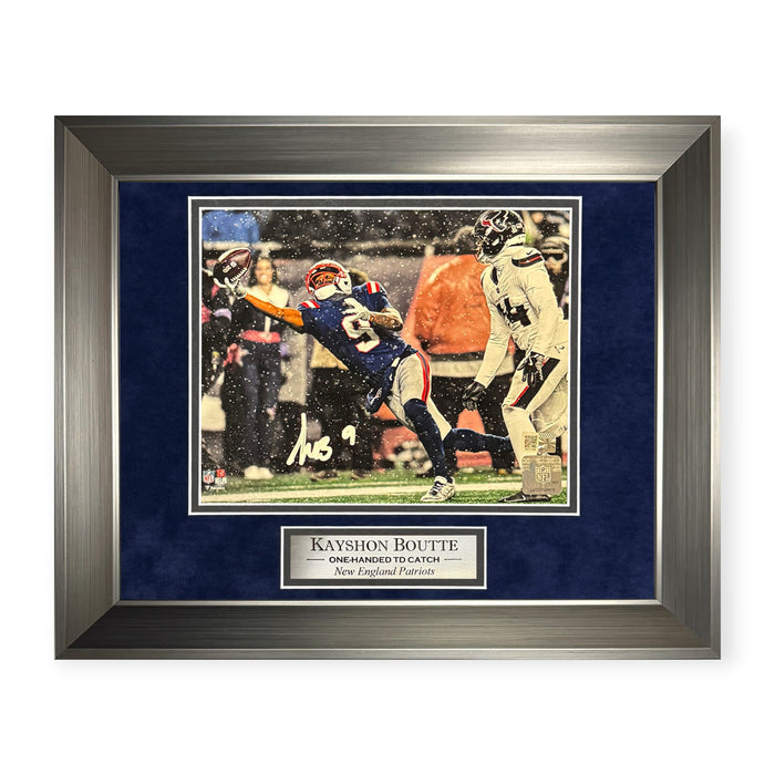 Kayshon Boutte New England Patriots Autographed 8x10 Photo Framed To 11x14 NEP