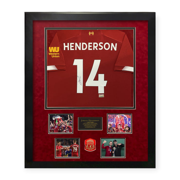 Jordan Henderson Liverpool FC Autographed Jersey Framed To 37×45 Icons