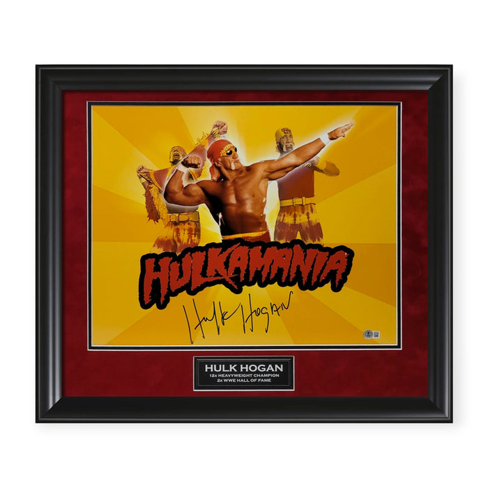 Hulk Hogan Autographed 16x20 Photo Framed To 23x27 Beckett