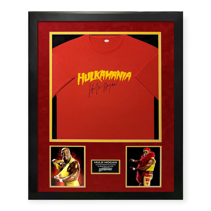 Hulk Hogan Autographed Hulkamania T-Shirt Framed To 35x47 JSA