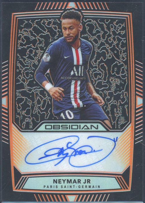 Neymar Jr. 2019-20 Panini Obsidian Orange Electric Etch Auto #4/15
