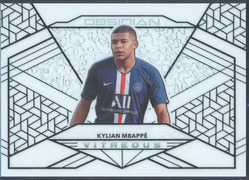 Kylian Mbappe 2019-20 Panini Obsidian Vitreous White Contra Electric Etch #8/8