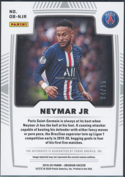 Neymar Jr. 2019-20 Panini Obsidian Orange Electric Etch Auto #4/15