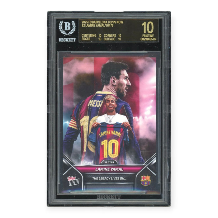 Lamine Yamal 2025 FC Barcelona Topps Now #2 BGS 10 Black Label