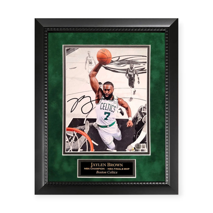 Jaylen Brown Boston Celtics Autographed 8x10 Photo Framed To 11x14 Beckett