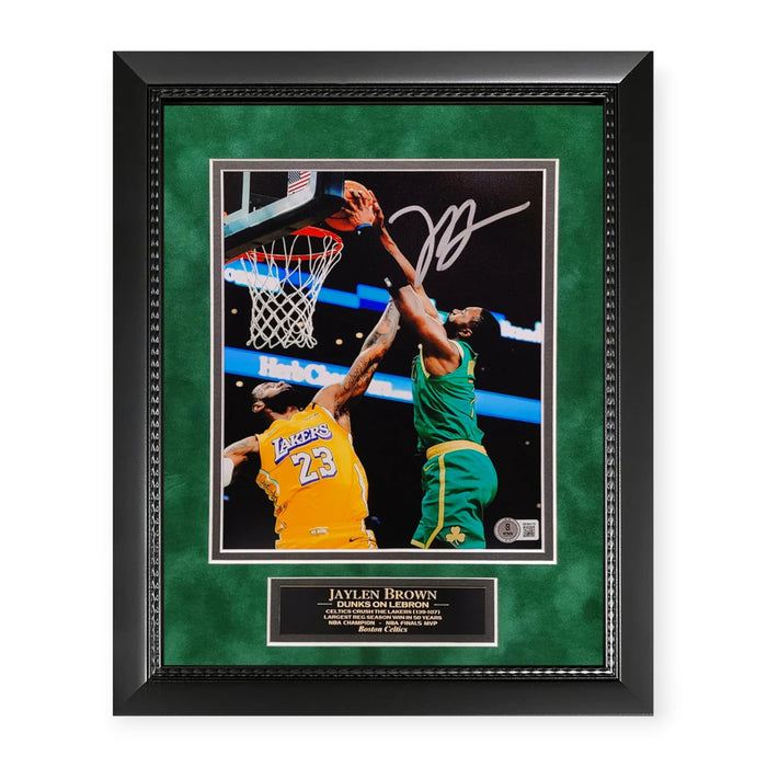 Jaylen Brown Boston Celtics Autographed 8x10 Photo Framed To 11x14 Beckett