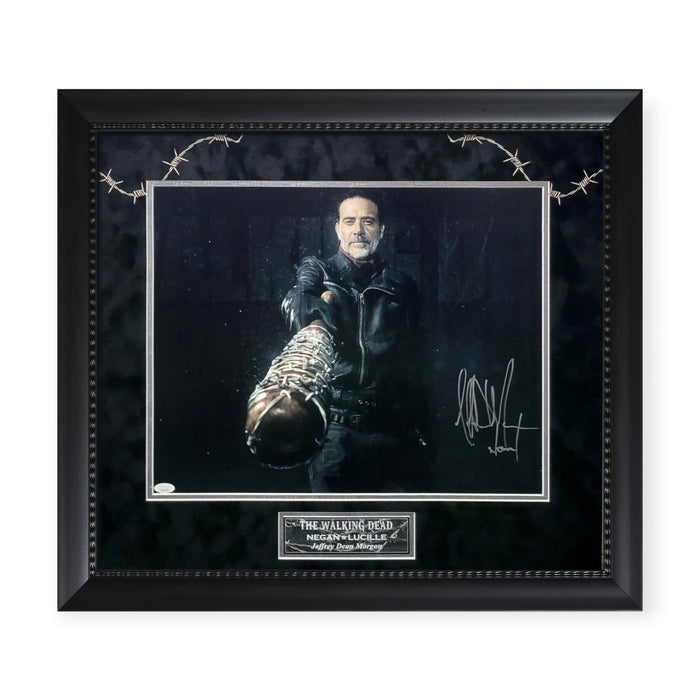 Jeffrey Dean Morgan Autographed 16x20 Photo "Negan and Lucille - The Walking Dead" Framed 25x27 JSA
