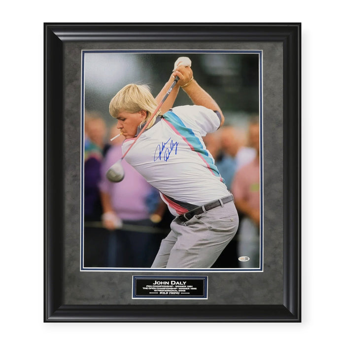 John Daly Autographed 16x20 Photograph Framed To 23x27 JSA