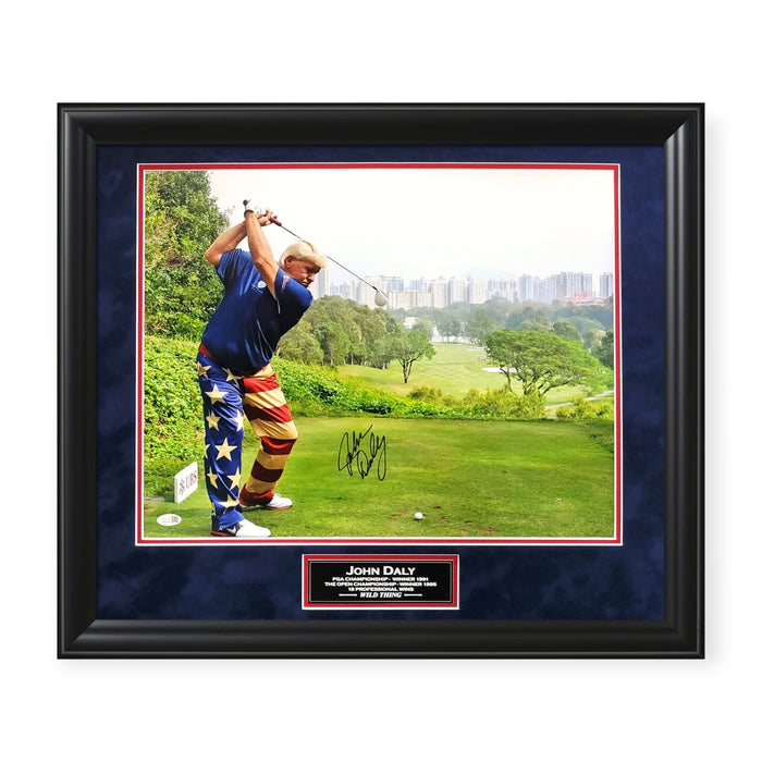 John Daly Autographed 16x20 Photograph Framed To 23x27 JSA