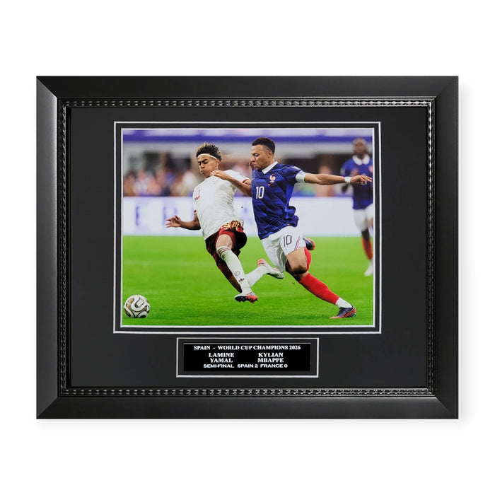Lamine Yamal & Kylian Mbappe World Cup Unsigned Photo Framed To 11x14