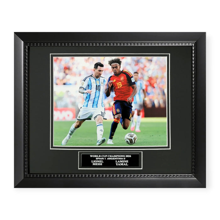 Lamine Yamal & Lionel Messi World Cup Unsigned Photo Framed To 11x14