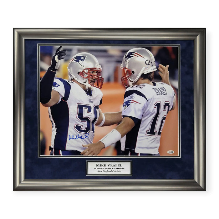Mike Vrabel New England Patriots Autographed 16x20 Photo Framed to 23x27 JSA