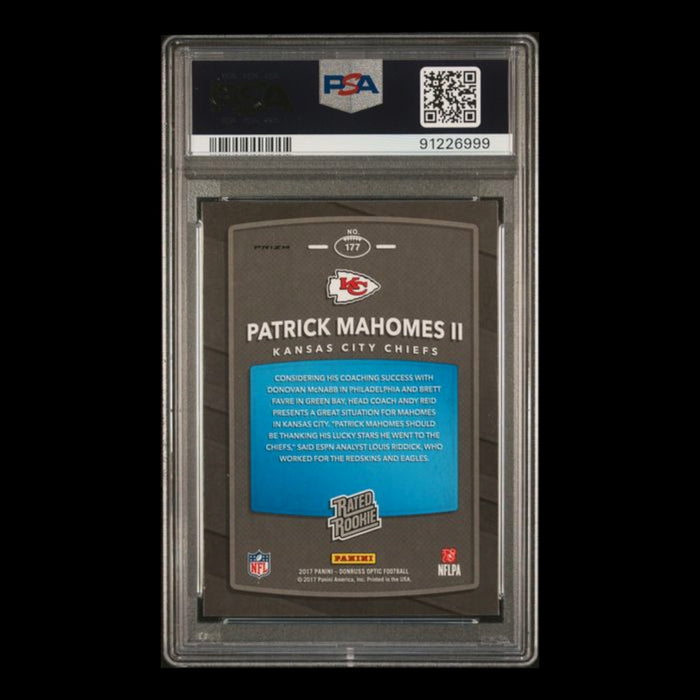 Patrick Mahomes 2017 Panini Donruss Optic Holo RC PSA 9 #177