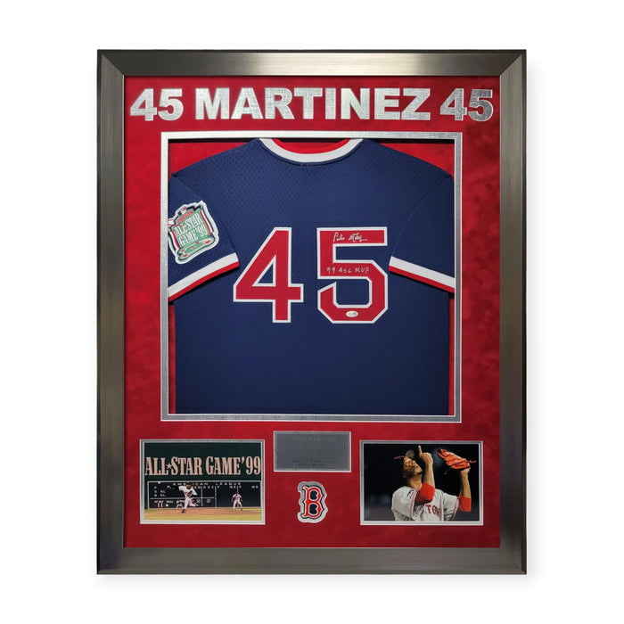 Pedro Martinez Boston Red Sox Autographed 1999 All Star Game Jersey w/ 99 ASG MVP Inscription Framed 32x40 JSA