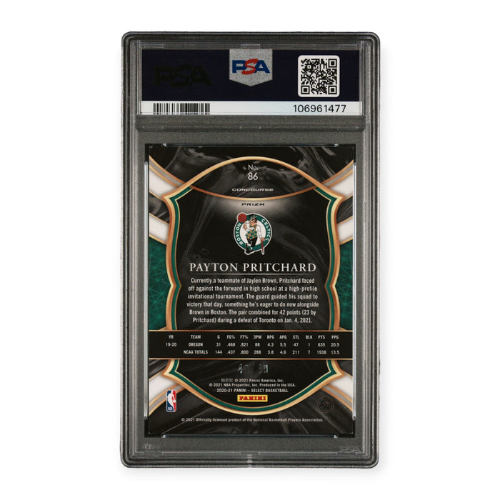 Payton Pritchard On Card Autographed 2020 Panini Select Teal/White/Pink Rookie RC #43/49 PSA Authentic