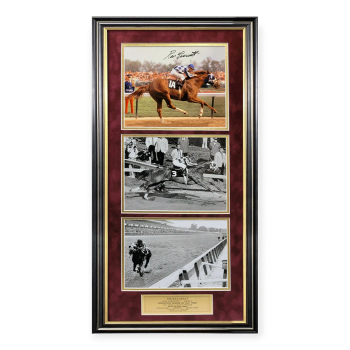 Ron Turcotte Autographed Secretariat 8x10 Photo Collage Framed to 17x33 NEP