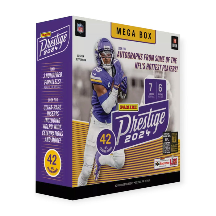 2024 Panini Prestige NFL Football Sealed Mega Box - 42 Cards