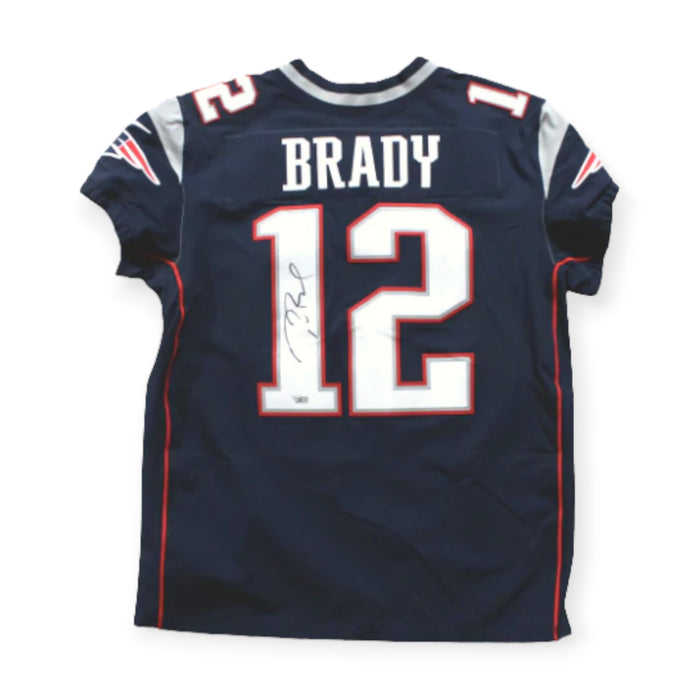 Tom Brady New England Patriots Autographed Nike Navy Elite Jersey Fanatics