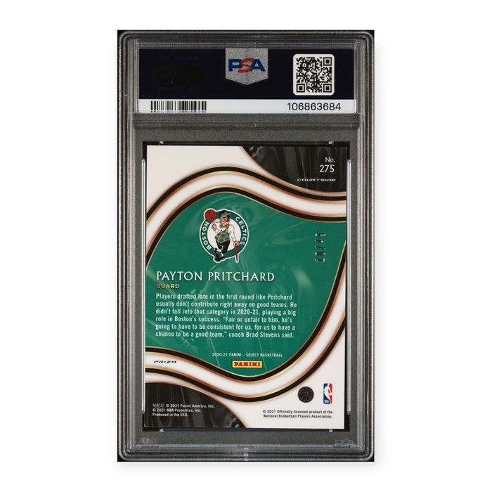 Payton Pritchard On Card Autographed 2020 Panini Select Red Disco Prizm Rookie RC #10/49 PSA 9