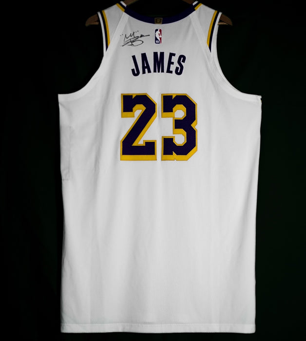 LeBron James Los Angeles Lakers Autographed 2023-24 Team Issued Jersey w/ "Crown" Inscription JSA/Sports Investors