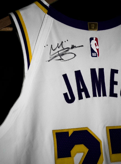 LeBron James Los Angeles Lakers Autographed 2023-24 Team Issued Jersey w/ "Crown" Inscription JSA/Sports Investors