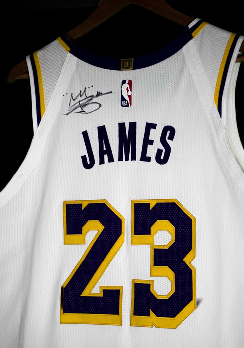 LeBron James Los Angeles Lakers Autographed 2023-24 Team Issued Jersey w/ "Crown" Inscription JSA/Sports Investors