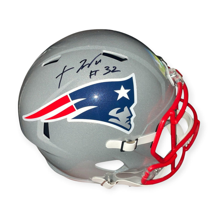 TreVeyon Henderson New England Patriots Autographed Spreed Replica Helmet NEP