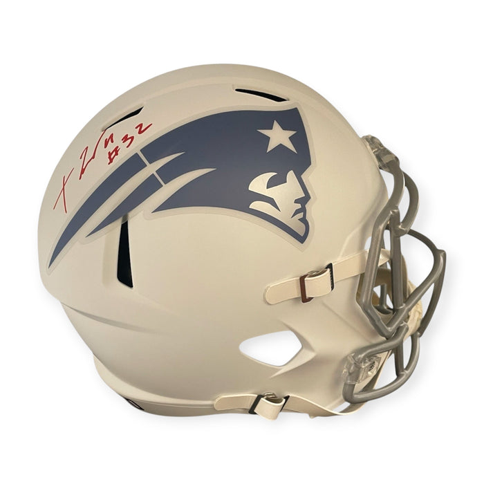 TreVeyon Henderson New England Patriots Autographed Rivalry Replica Helmet NEP