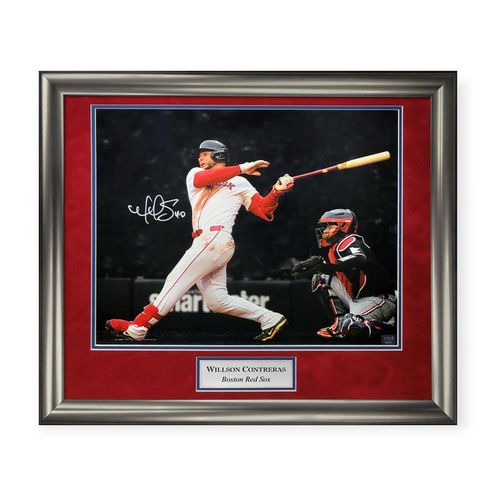 Willson Contreras Boston Red Sox Autographed 16x20 Photo Framed to 23x27 LGC