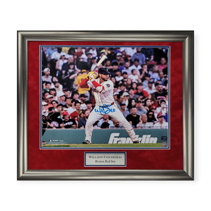 Willson Contreras Boston Red Sox Autographed 16x20 Photo Framed to 23x27 LGC
