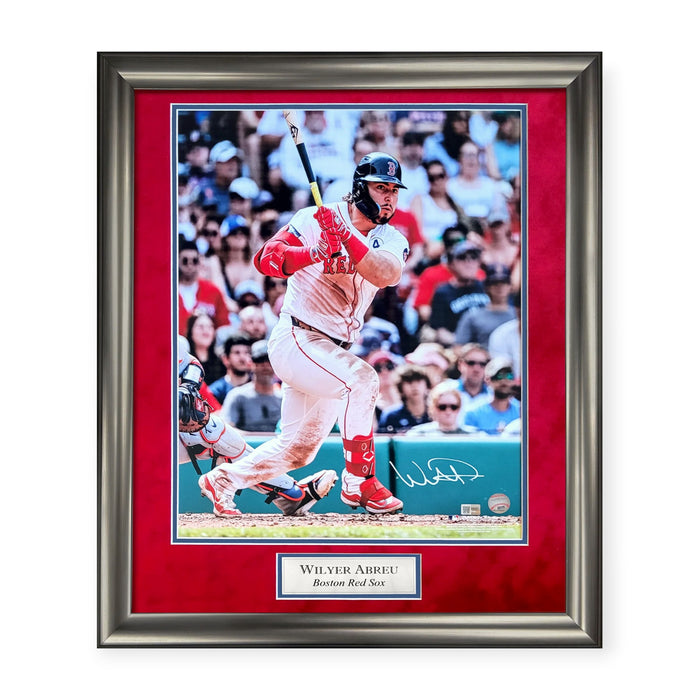 Wilyer Abreu Boston Red Sox Autographed 16x20 Photo Framed to 23x27 NEP