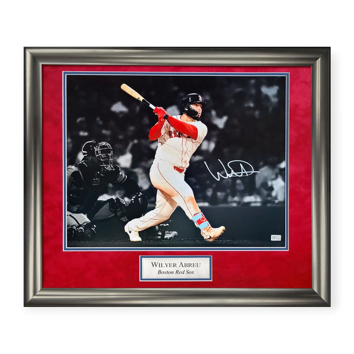 Wilyer Abreu Boston Red Sox Autographed 16x20 Photo Framed to 23x27 NEP
