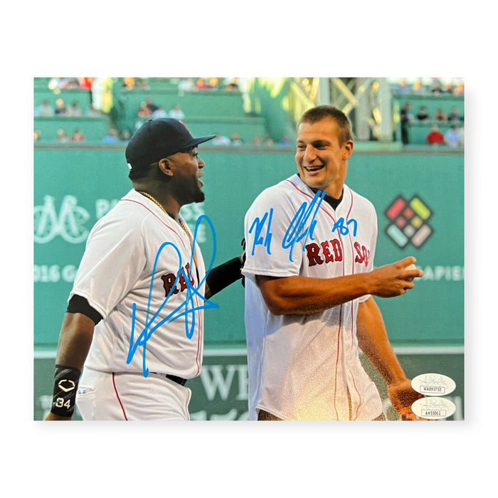 David Ortiz & Rob Gronkowski Dual Autographed 8x10 Photo JSA