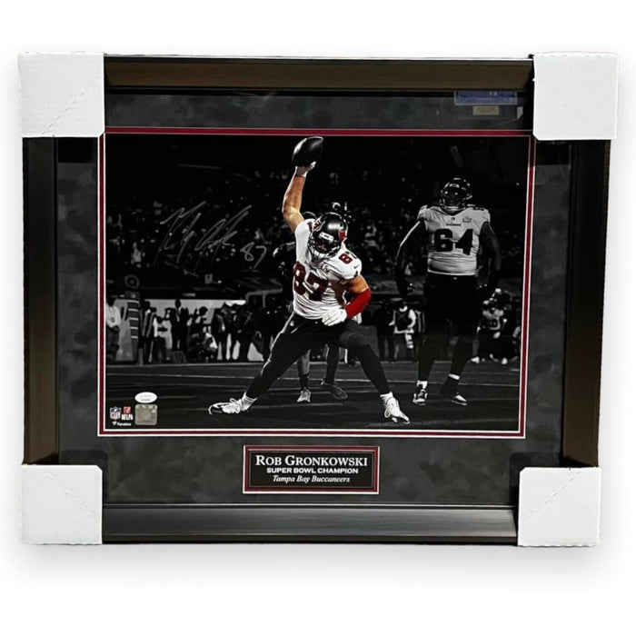 Rob Gronkowski Buccaneers Autographed 16x20 Photo Framed to 23x27 JSA
