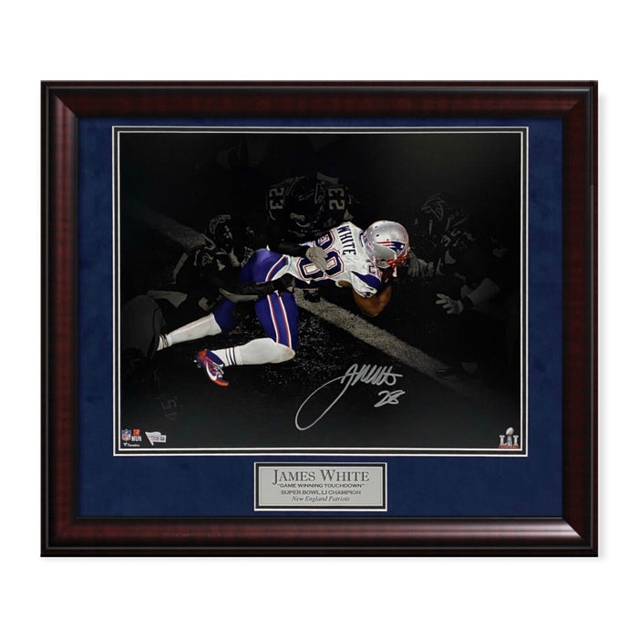 James White New England Patriots Autographed 16x20 Photo Framed To 20x24 Fanatics