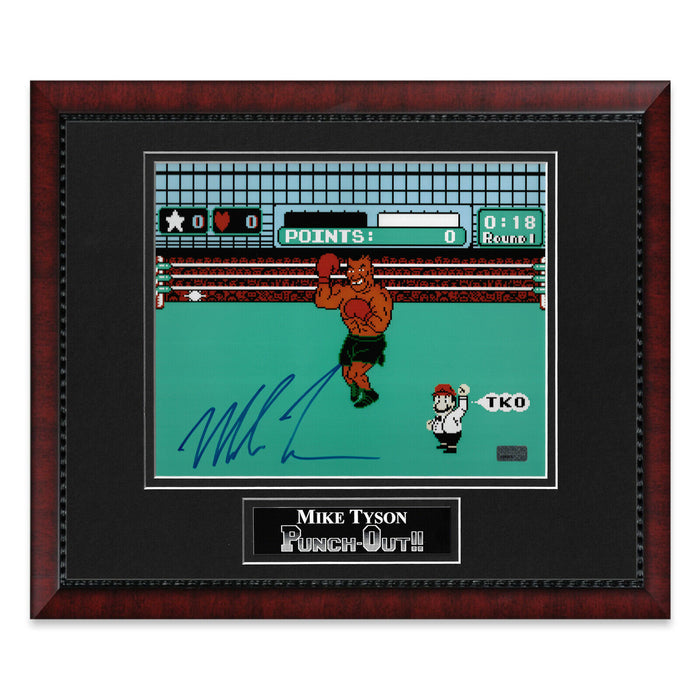 Mike Tyson Autographed "Punch Out" Photo Framed to 11x14 Fiterman