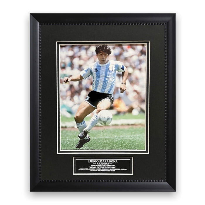 Diego Maradona Unsigned Photo Custom Framed to 11x14
