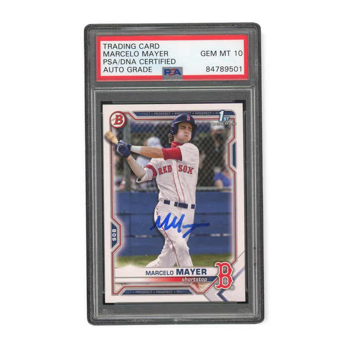 Marcelo Mayer 2021 Bowman 1st RC Rookie PSA/DNA Auto Grade Gem Mint 10