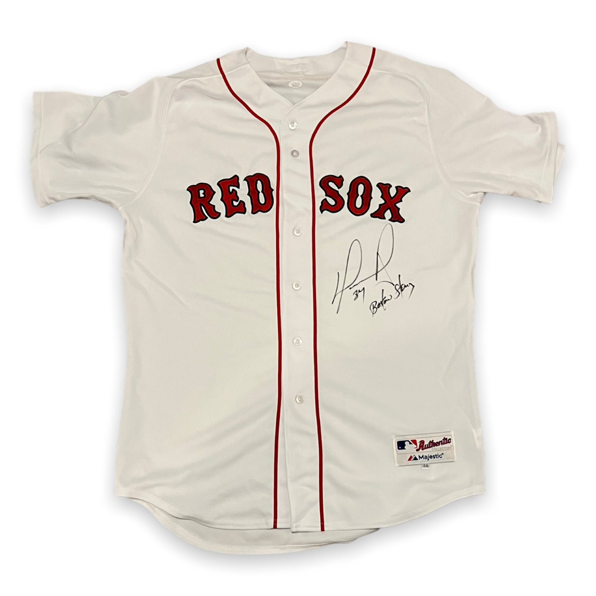 David Ortiz Signed Red Sox Salute to Service Jersey Inscribed Boston  Strong (Steiner COA, MLB Hologram & Fanatics Hologram)