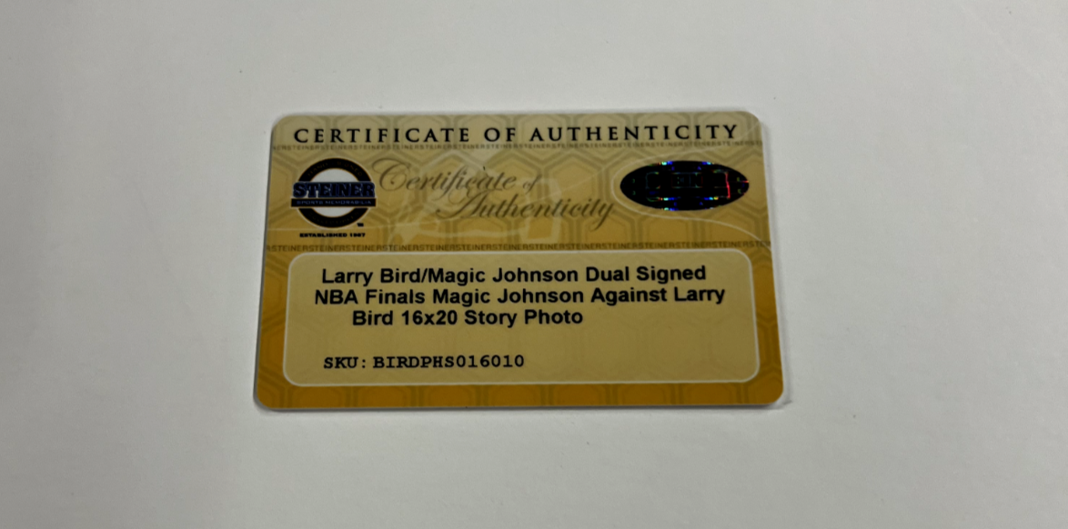 Larry Bird & Magic Johnson Autographed 16x20