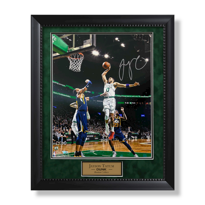 Jayson Tatum Boston Celtics Autographed 16x20 Photo Framed To 23x27 Fanatics