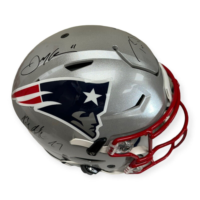 Tom Brady, Julian Edelman & Rob Gronkowski Patriots Autographed Flex Helmet Fanatics