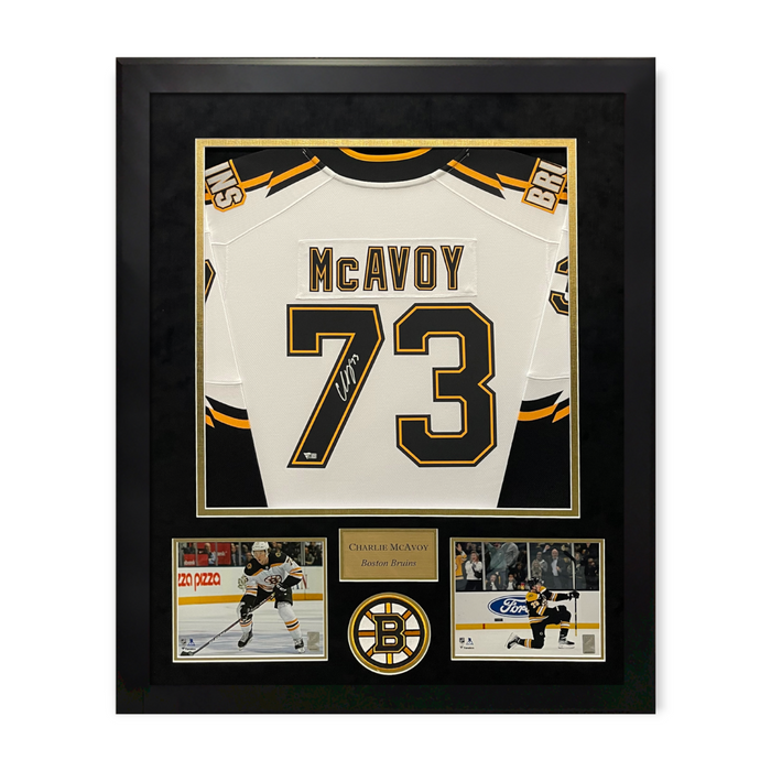 Charlie McAvoy Boston Bruins Autographed Jersey Framed to 32x40 Fanatics