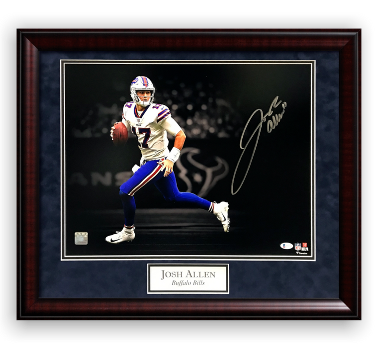 Josh Allen Buffalo Bills Autographed 16x20 Photo Framed to 20x24 BAS