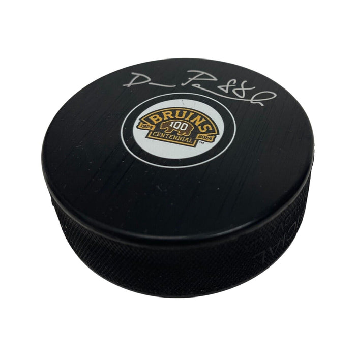 David Pastrnak Boston Bruins Autographed Centennial Season Hockey Puck NEP