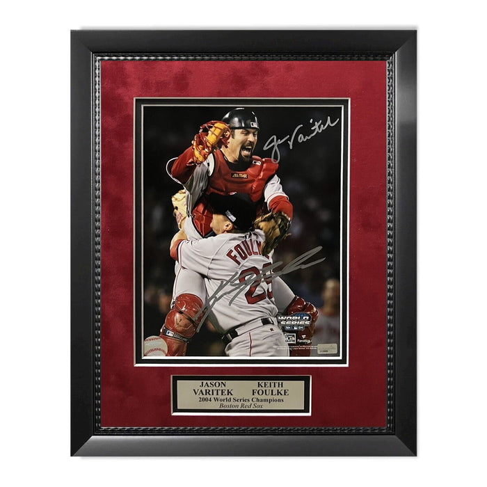 Jason Varitek & Keith Foulke Red Sox Autographed 8x10 Photo Framed to 11x14 NEP