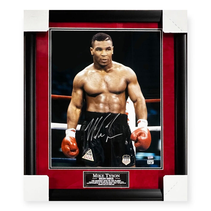 Mike Tyson Autographed 16x20 Photo Framed to 23x27 Fiterman