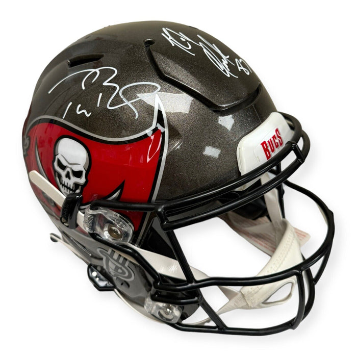 Tom Brady & Rob Gronkowski Buccaneers Autographed Authentic Flex Helmet Fanatics